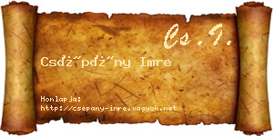 Csépány Imre névjegykártya